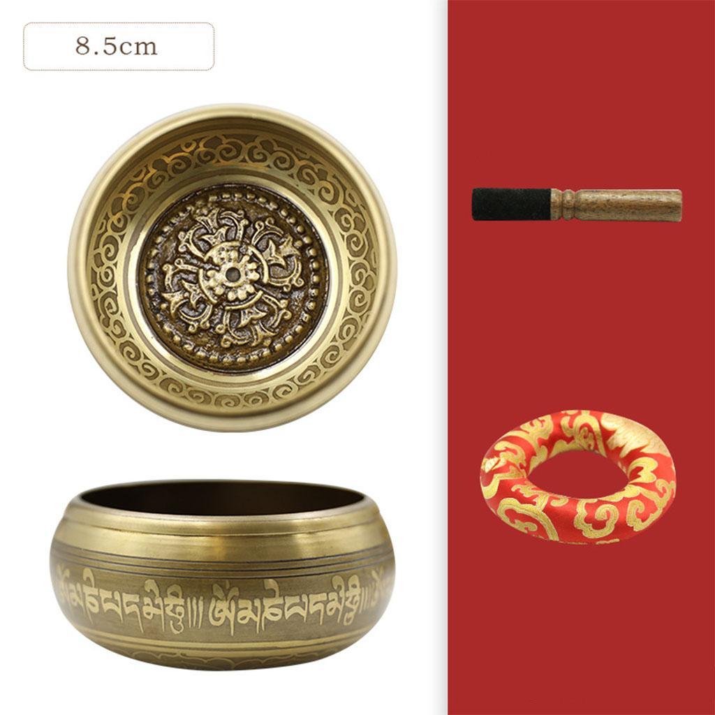 Set Meditation Sound Bowl Relaxation Brass Six Character