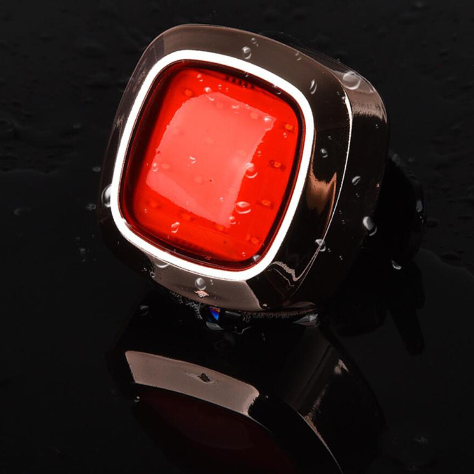 Waterproof Bicycle Bike Smart Brake Light Sense USB Tail Rear Lamp