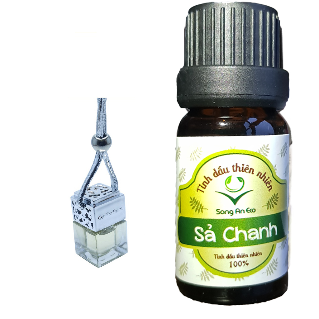 Combo 100ml tinh dầu sả chanh  và 1 chai treo nắp vuông - Giao mầu ngẫu nhiên