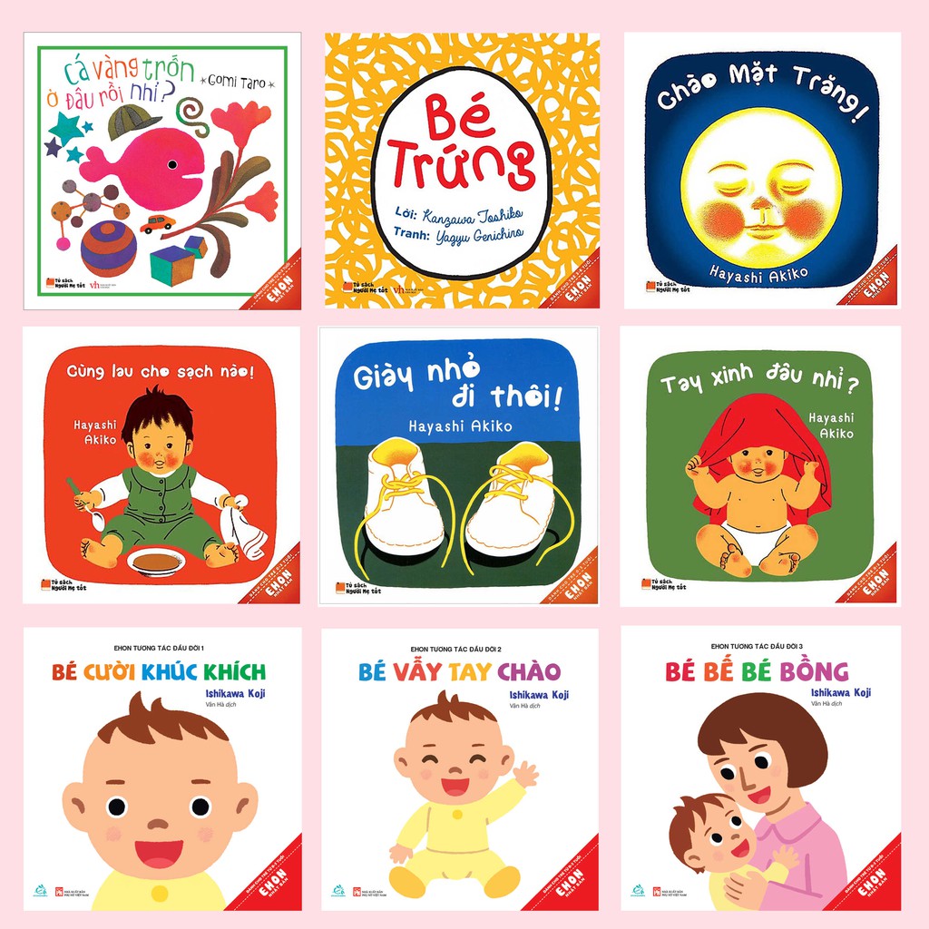 Sách combo 9 cuốn Ehon tương tác đầu đời dành cho trẻ 0-3 tuổi ( Kiến thức cho trẻ/ Tặng kèm Poster an toàn 5 ngón tay)
