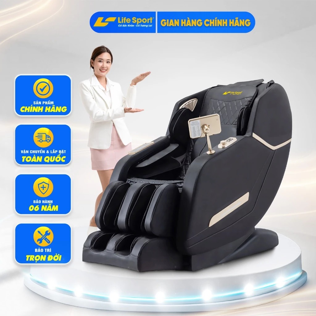 Ghế Massage Toàn Thân Giá Rẻ Lifesport LS-678,Ghế Massage Với 20 Bài Massage Tự Động Chuyên Nghiệp, BH 6 Năm