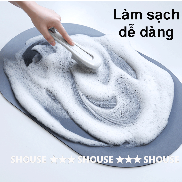 Thảm Lau Chân Chùi Chân Silicon trải sàn nhà bếp siêu thấm hút nước chống trơn trượt cao cấp đế cao su chất siêu dày