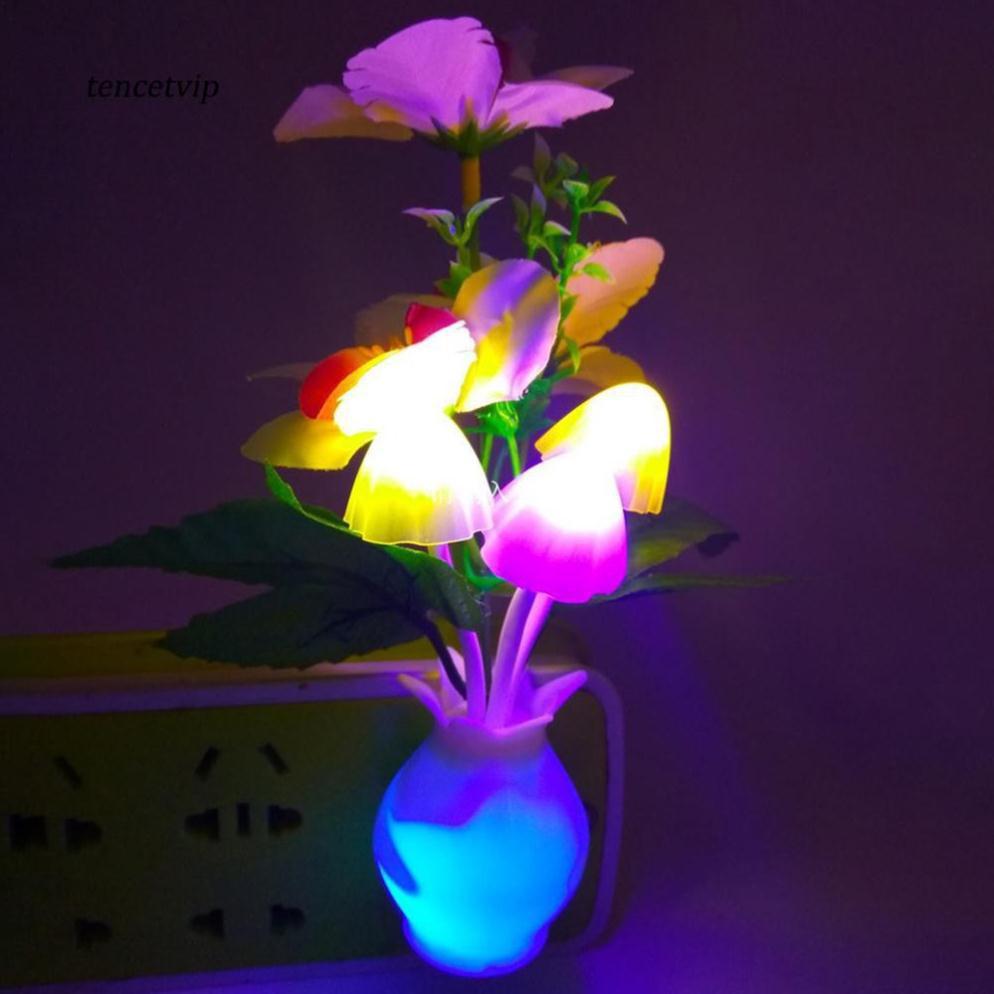 Đèn ngủ cảm ứng chậu hoa và nấm