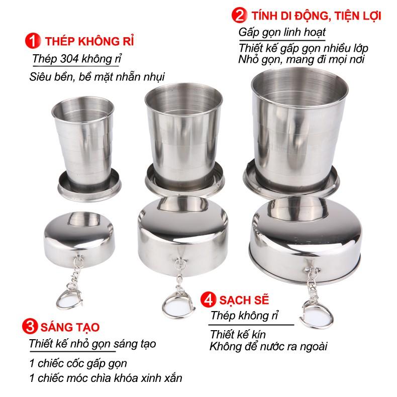 CỐC THÉP UỐNG NƯỚC UỐNG TRÀ GẤP CỌN IRONMAX
