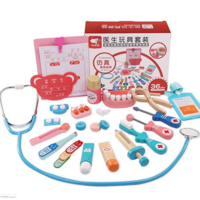 Đồ Chơi Bác Sĩ Gỗ Cao Cấp An Toàn Cho Bé Tập Làm Bác Sĩ - Loại 1