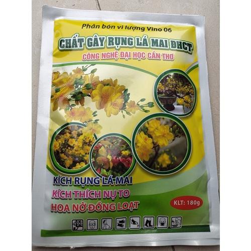 Phân bón vi lượng Vino 06 CHẤT GÂY RỤNG LÁ MAI ĐHCT - gói 180 gram