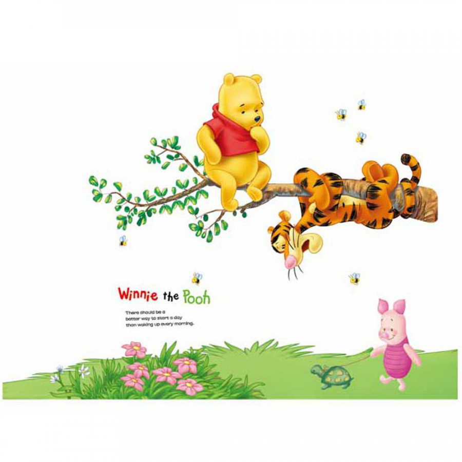 Decal dán tường gấu pooh leo cây - HP77