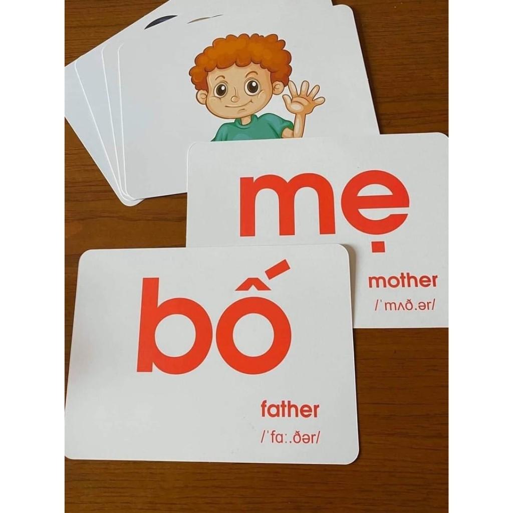 Bộ Thẻ Học Thông Minh Cho Bé Loại To Khổ A5 - Thẻ flashcards cho bé