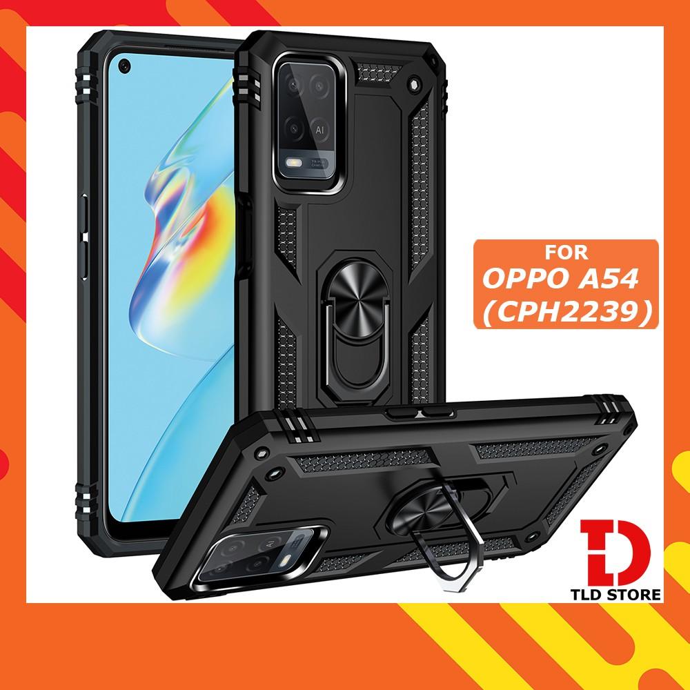 Ốp lưng cho Oppo A54 chống sốc 2 lớp kèm nhẫn iring làm giá đỡ