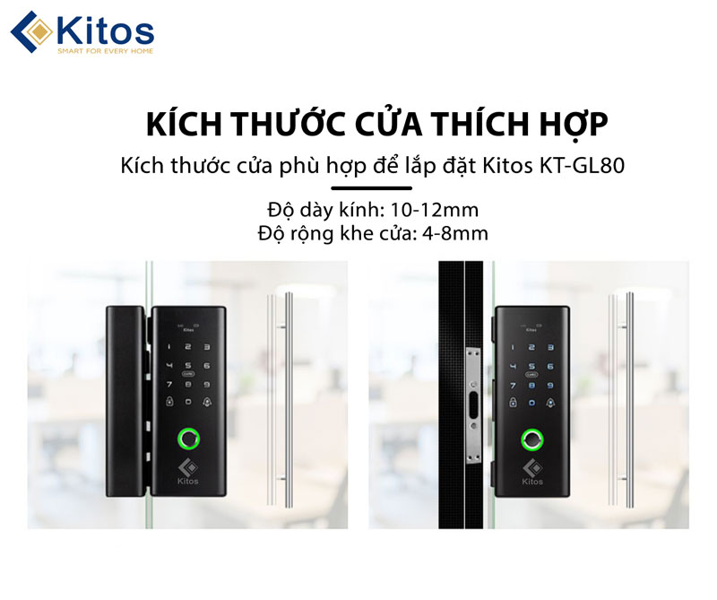 Khóa thông minh cho cửa kính Kitos KT-GL80