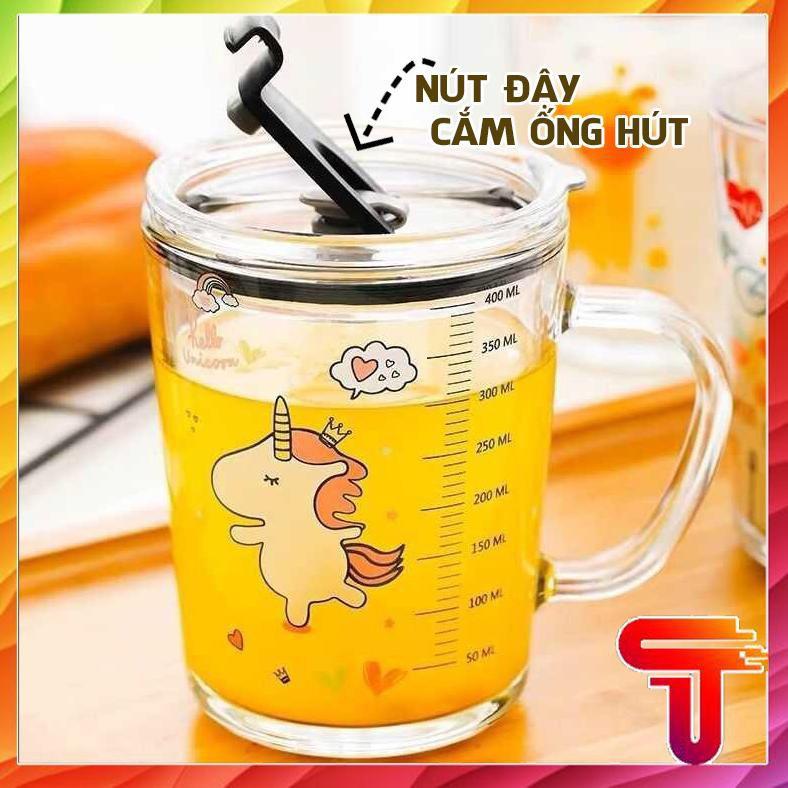Cốc Tập Uống Sữa Cho Bé Có Chia Vạch Dung Tích 400ML TẶNG KÈM ỐNG HÚT