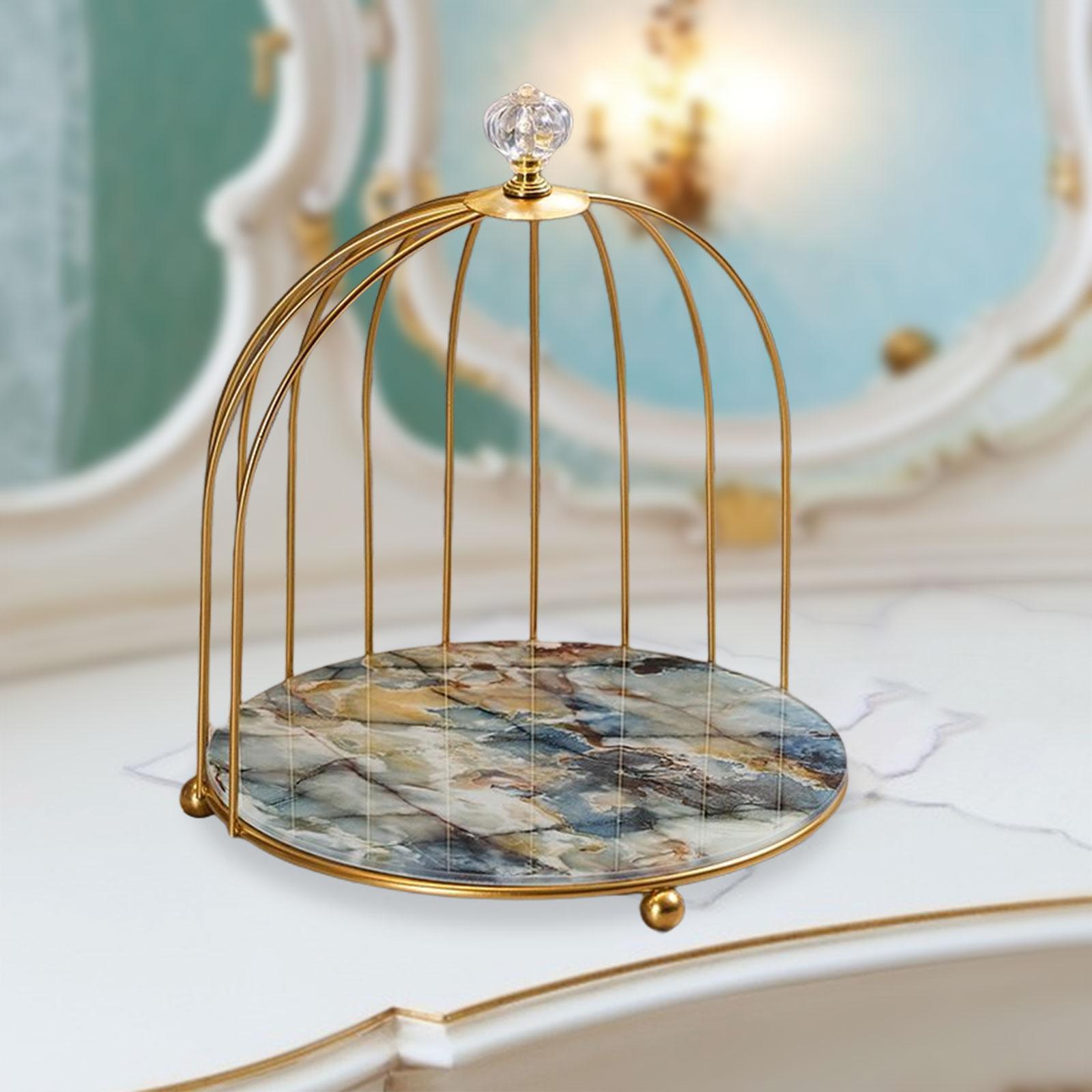 Nordic Iron Bird Cage Perfume Cosmetic Holder Rack for Bedroom Dresser