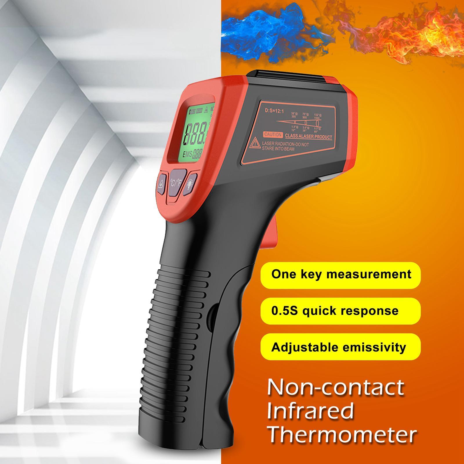 2 Pcs Digital Thermometer Infrared Handheld Temperature Non-Contact Home