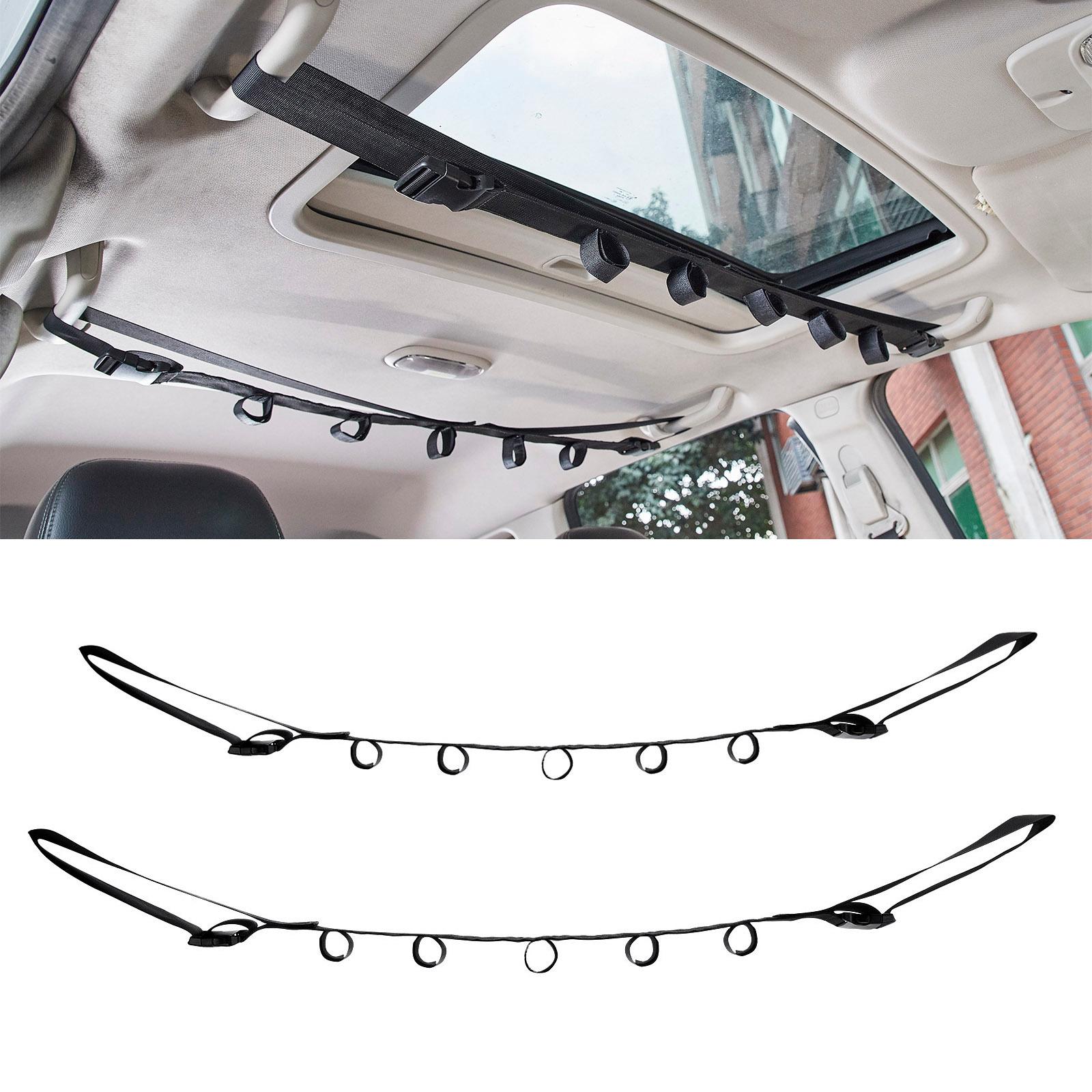 2x Car Fishing Rod Rack Adjustable Fishing Rod Holder Strap for SUV Wagons