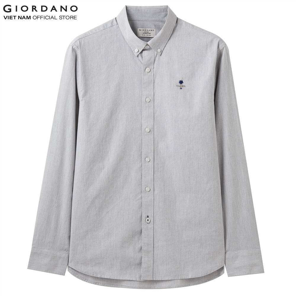 Áo Sơ Mi Oxford Nam Dài Tay Logo Classics Giordano Classic Shirt 01040043