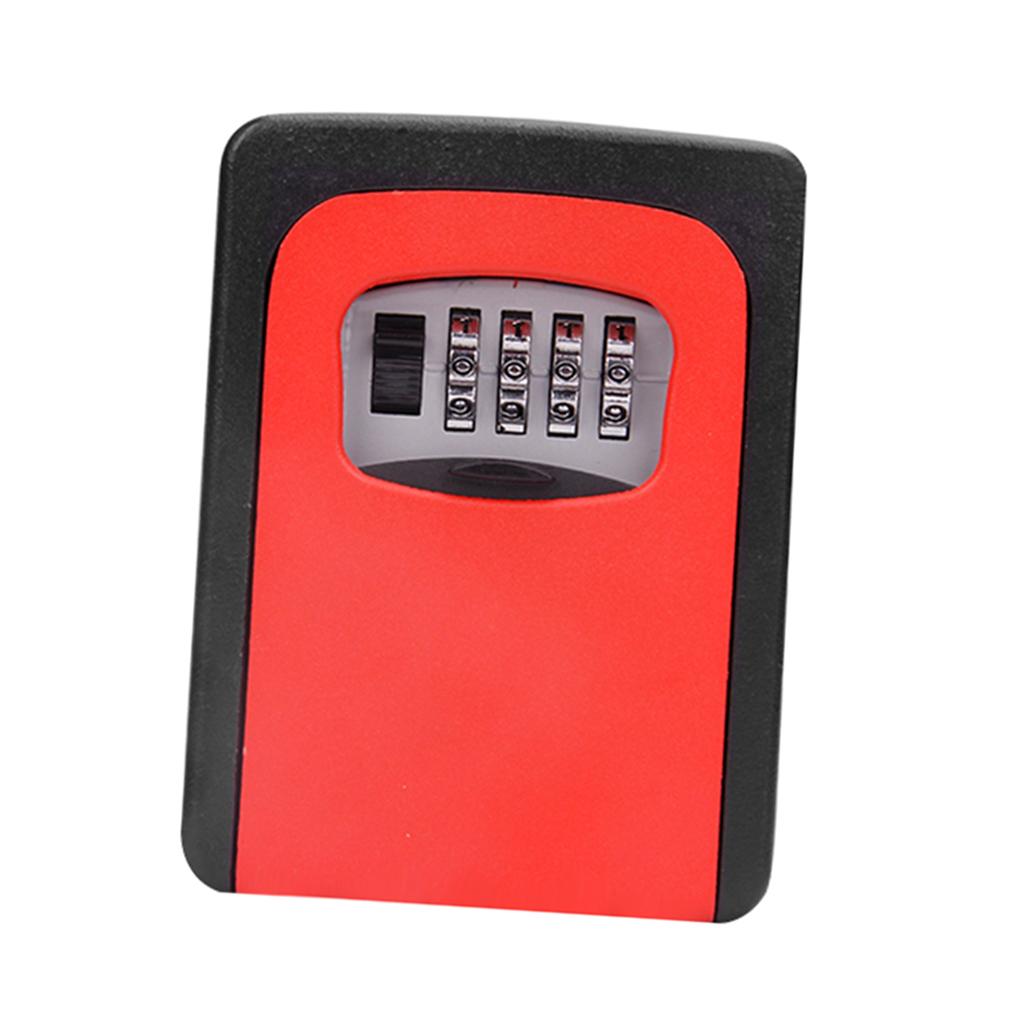 Outdoor Security Key Storage Lock Box Case Wall Mount Holder Password Red