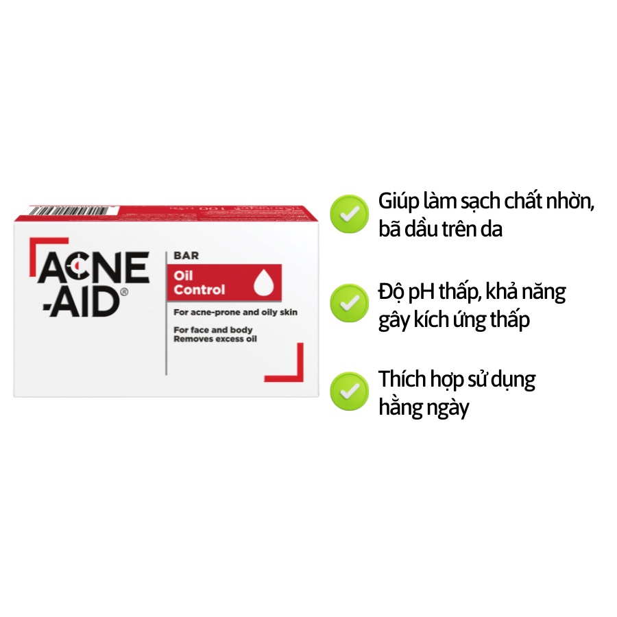 Xà phòng rửa mặt ACNE - AID SOAP BAR 100gr - Cho Da Nhờn Và Mụn