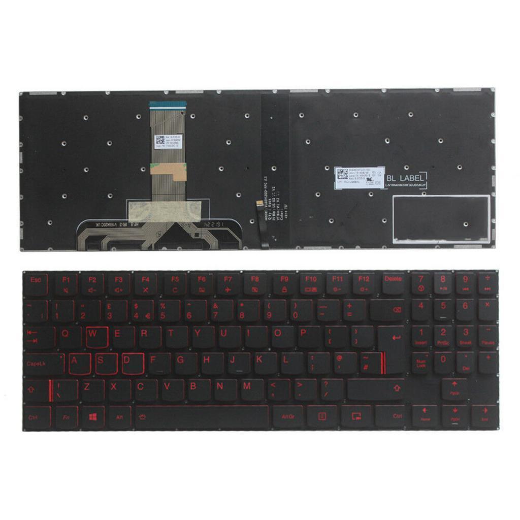 Laptop UK Layout Keyboard Red Backlit Fits For Y520