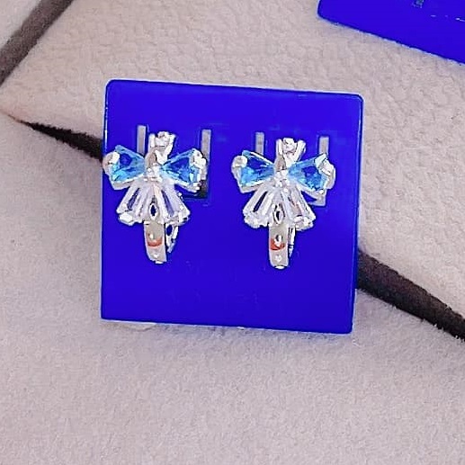 Bông tai trẻ em hình nơ xinh chất liệu bạc ta MS47d
