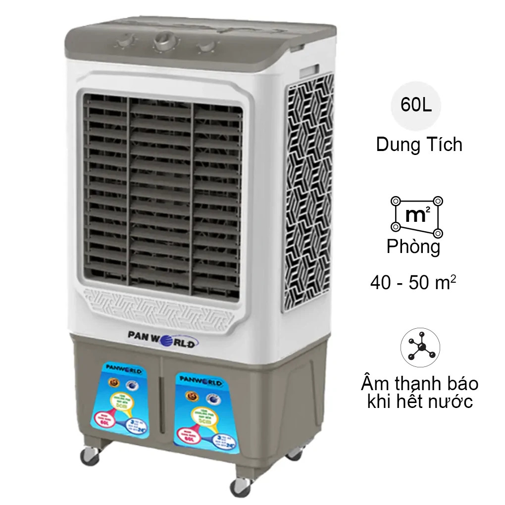 Máy quạt làm mát điều hòa không khí bằng hơi nước 60 lít 160W Panworld PW-2503 thương hiệu Thái Lan - Hàng chính hãng