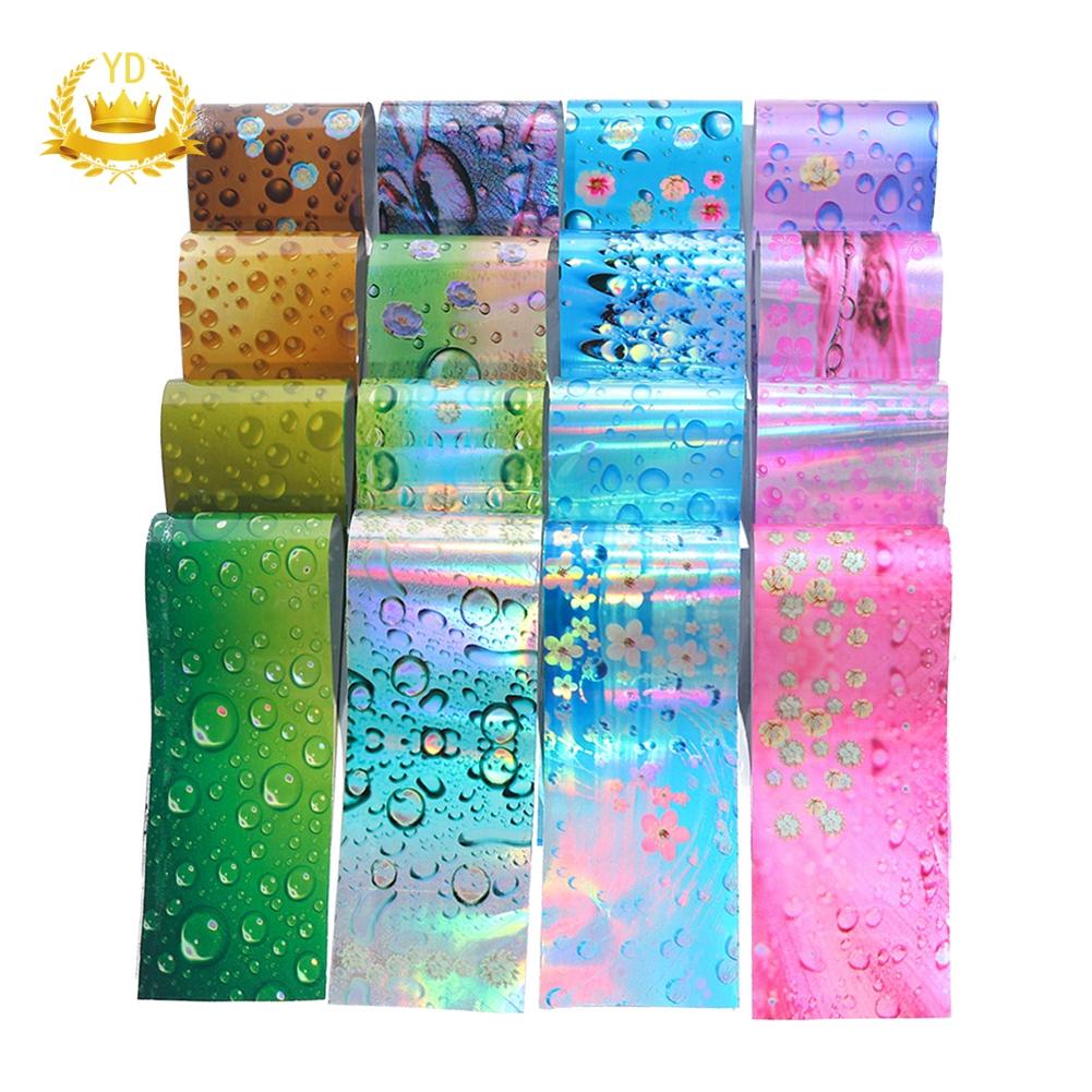 Bộ 16 miếng dán trang trí móng nghệ thuật màu lập thể