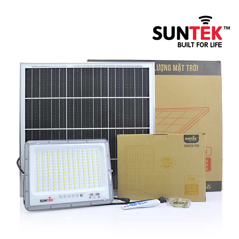 Đèn Pha Cao Áp Năng Lượng Mặt Trời SUNTEK P20 - Hàng Chính Hãng - Bảo hành 3 năm 1 đổi 1