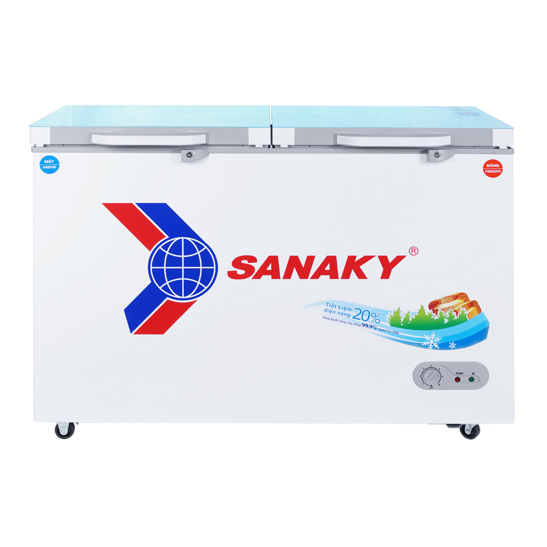 TỦ ĐÔNG MÁT SANAKY 270 LÍT VH-3699W2KD ĐỒNG (R600A) (KÍNH CƯỜNG LỰC) - HÀNG CHÍNH HÃNG