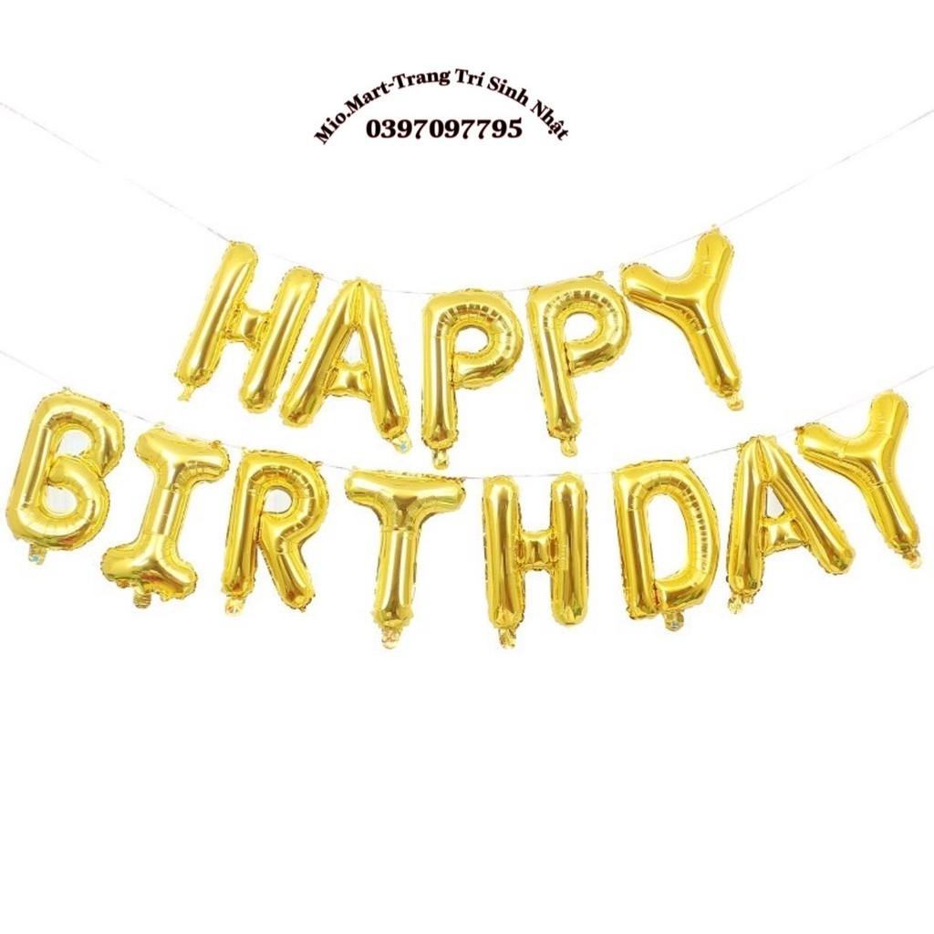 Bộ Bóng Bay Chữ Happy Birthday, Bóng Bay Trang Trí Sinh Nhật Cho Bé Trai Bé Gái Đẹp,Đủ Các Màu BB77