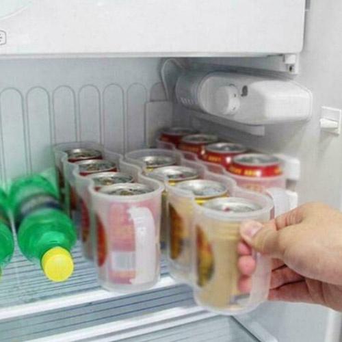 Khay đựng lon nước ngọt 4 ngăn tiết kiệm không gian cho tủ lạnh