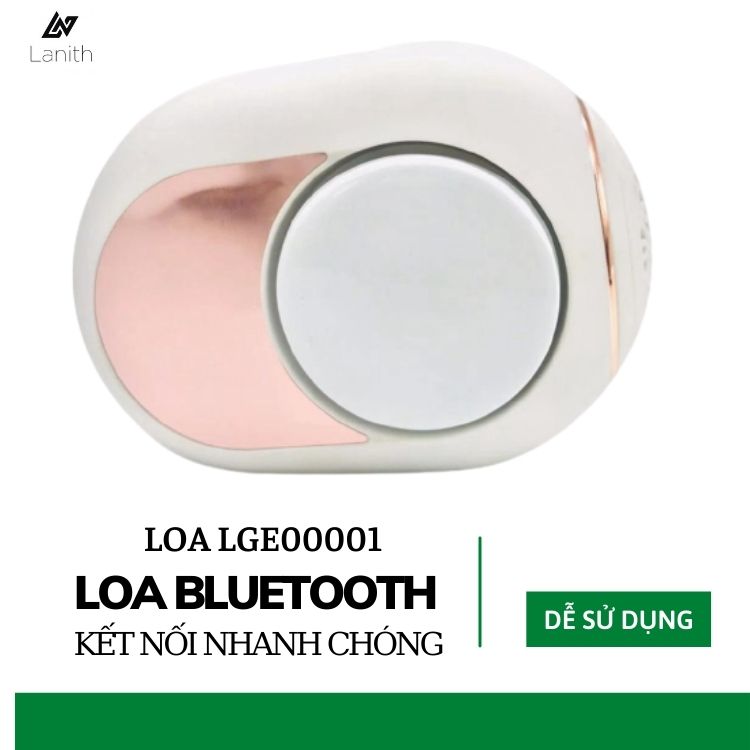 Loa Bluetooth LANITH Golden Eggs - Loa Phát Không Dây Mini - Cộng Hưởng Dụng Kép 2 Bên Màng Loa - Chất Lượng Âm Bass Chắc - Có Khe Cắm Thẻ Nhớ, USB - Tặng Kèm Cáp Sạc 3 Đầu - Hàng Nhập Khẩu - LGE00001-CAP00001