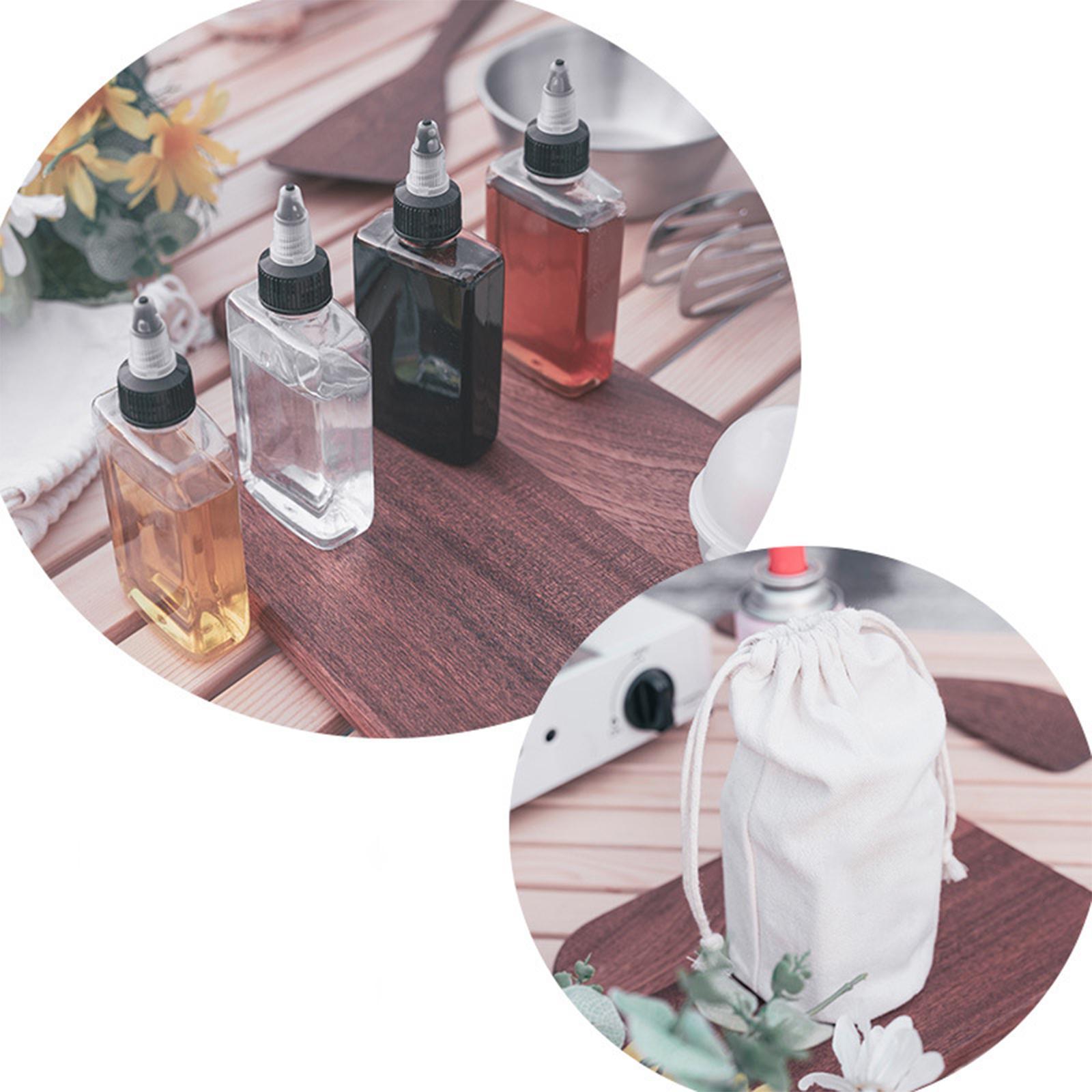 Oil and Vinegar Bottle Set 3 Pack 100ml Olive Oil Dispenser Bottles Liquid, Dressings Plastic Containers Leakproof Lids Non Drip Spout Easy Fill