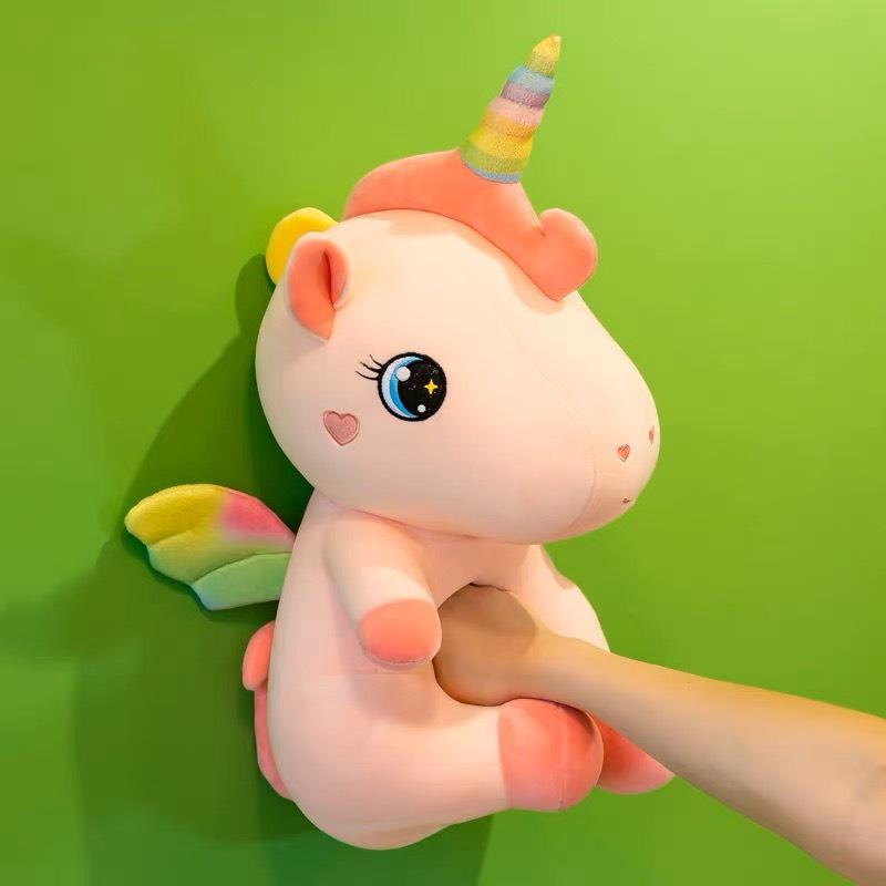 Gấu Bông - Thú Nhồi Bông Kì Lân (Unicorn) Hồng Có Cánh Mềm Mịn Kích Thước 35cm - Panda Store