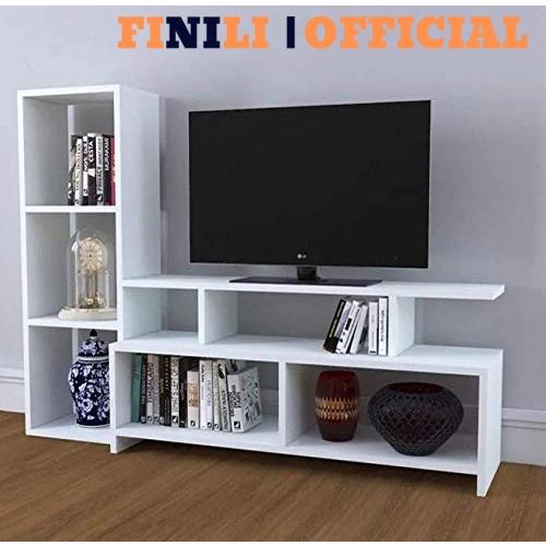 Combo kệ tivi để sàn 1m, 1m2 và kệ trang trí đẹp màu trắng giá tốt FNLO96