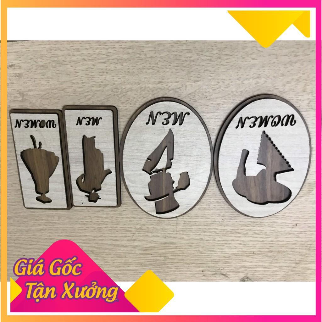 Bảng Gỗ Decor - Chỉ Dẫn WC - Bảng Gỗ Woody