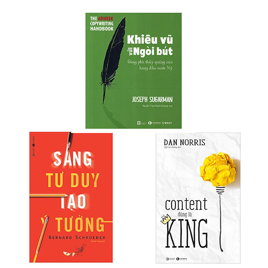 Combo 3 cuốn: Sáng Tư Duy, Tạo Ý Tưởng + Content Đúng Là King + Khiêu Vũ Với Ngòi Bút
