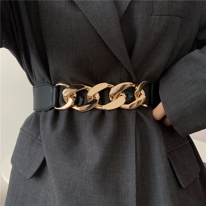 Dây Chuyền Vàng Dây Thun Kim Loại Bạc Eo Cho Phụ Nữ Ceiture Femme Co Giãn ds Nữ Phối Ketting Riem Dây Thắt Lưng