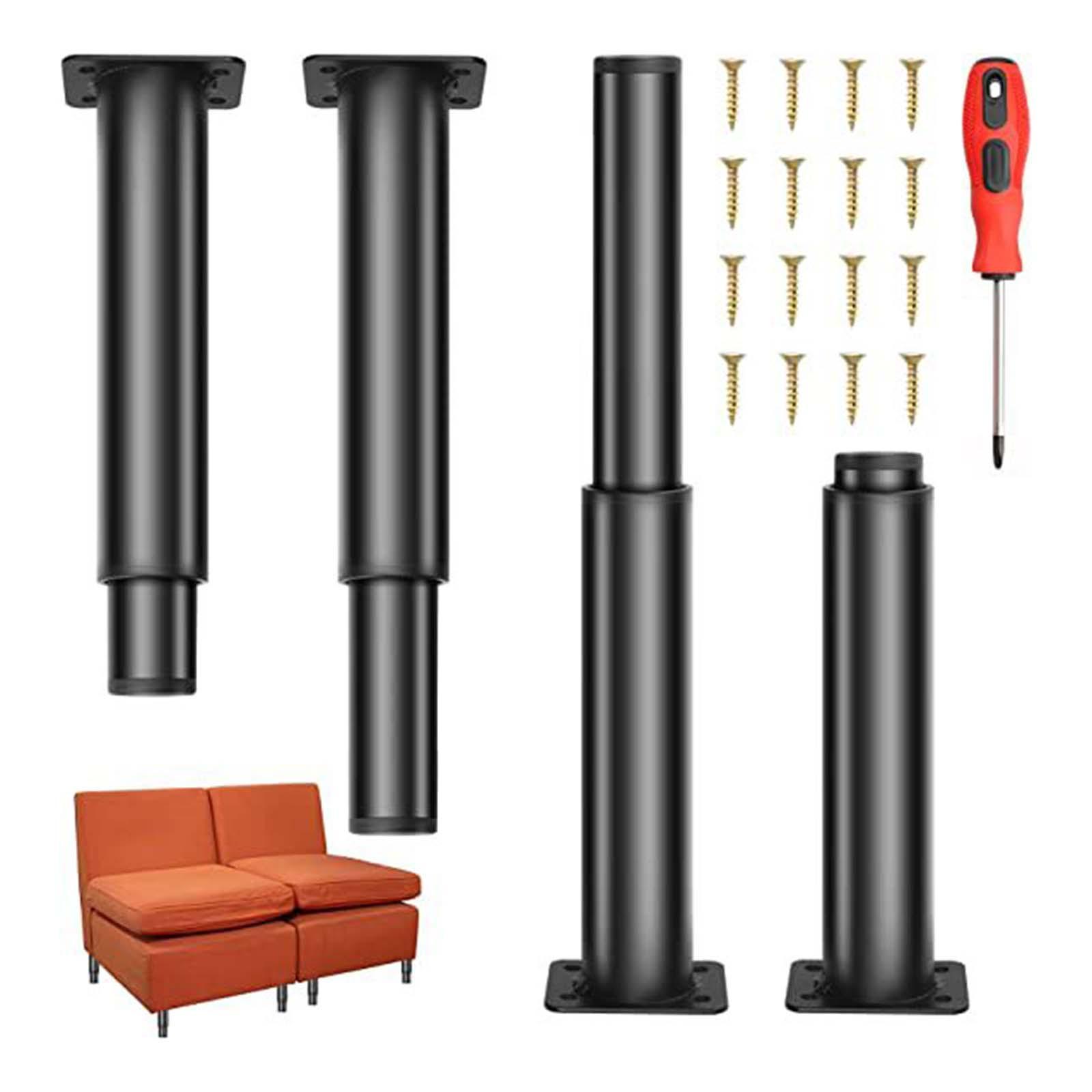 4 Pieces Bed Leg Support Feet Adjustable Height Replacement Leg Heavy Duty Steel Adjustable Leg for Table for Dressing Table Furniture Sofa