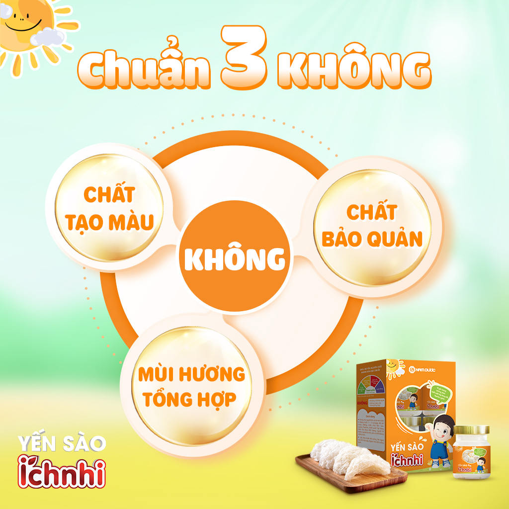 Yến sào Ích Nhi - Tổ yến chưng sẵn đường phèn, giúp bổ sung dinh dưỡng, tăng sức đề kháng cho trẻ em, set 4 lọ 70ml