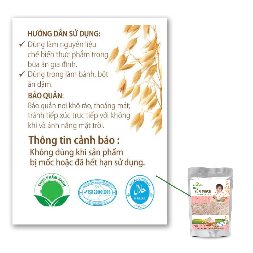 Túi 400G(Tặng Kèm 1 Túi Yến Mạch 150G)