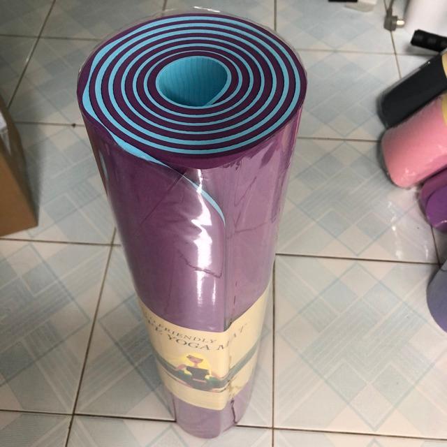 Thảm Tập Yoga 2 Lớp TPE Độ Dày Chuẩn 6mm (KÈM TÚI ĐỰNG), Thảm Tập Gym Chống Trơn Trượt Và Không Thấm Mồ Hôi Cao Cấp