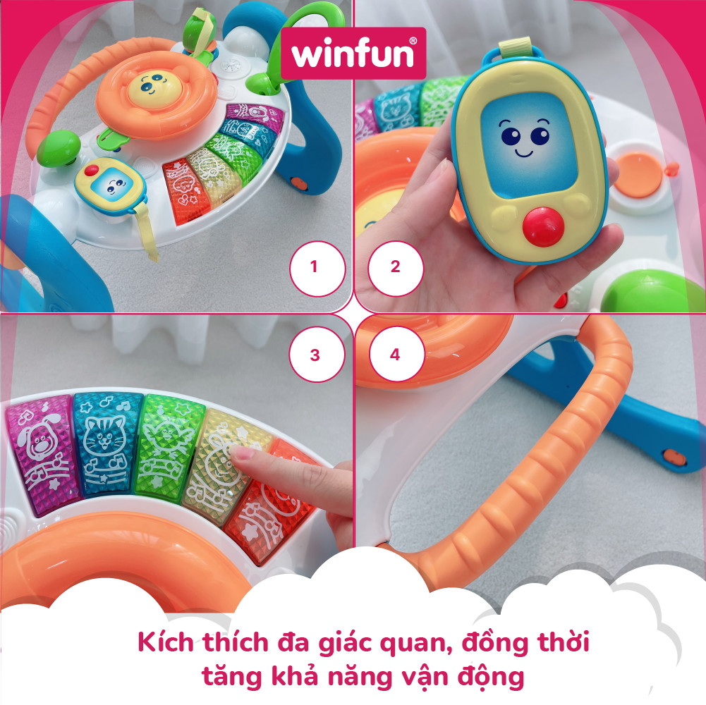 Đồ chơi Kệ chữ A kết hợp xe tập đi, bàn tập đứng cho bé có nhạc 3 tin 1 - Winfun 0846 cho bé sơ sinh tới 3 tuổi