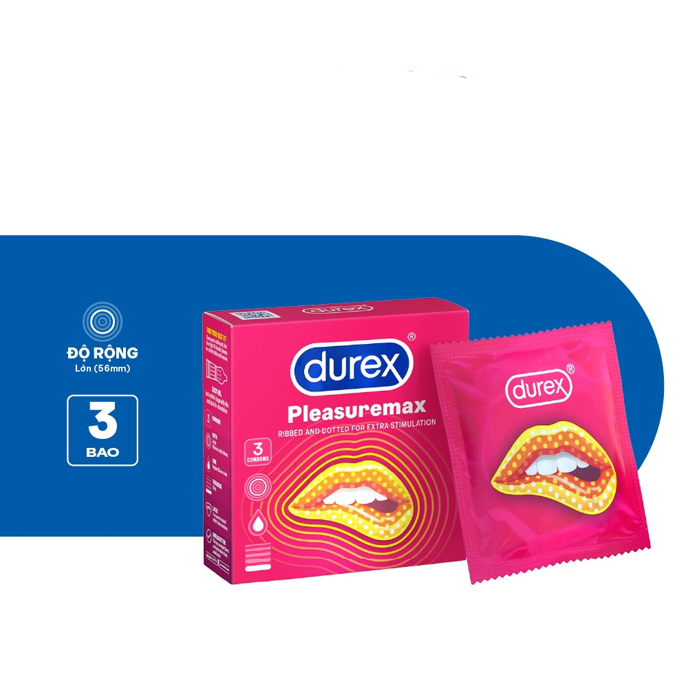 Bao cao su Durex Pleasuremax Hộp 3 Bao