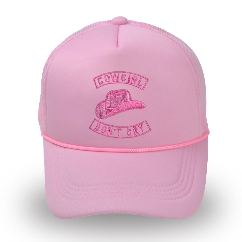 Cowgirl Don T Cry Trucker Hat Summer Pink thêu mũ bóng chày Mũ Mũ Mũ thoáng khí Color: Rose Red Size: M