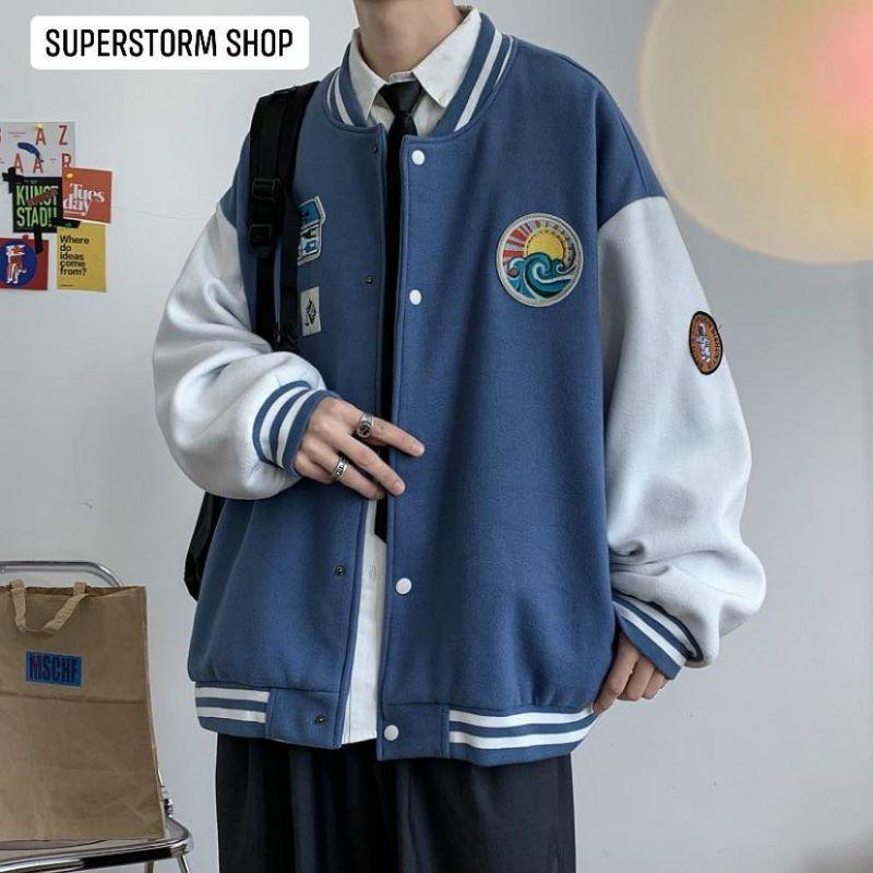 Áo Khoác Bomber Cardigan Thun Nỉ Cao Cấp Có Túi Trong -Form Rộng Unisex Nam Nữ Thu Đông Chống Nắng