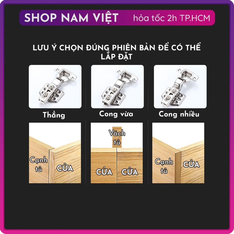 Bản Lề Giảm Chấn INOX 304 Cho Cửa Tủ Bếp, Nội Thất