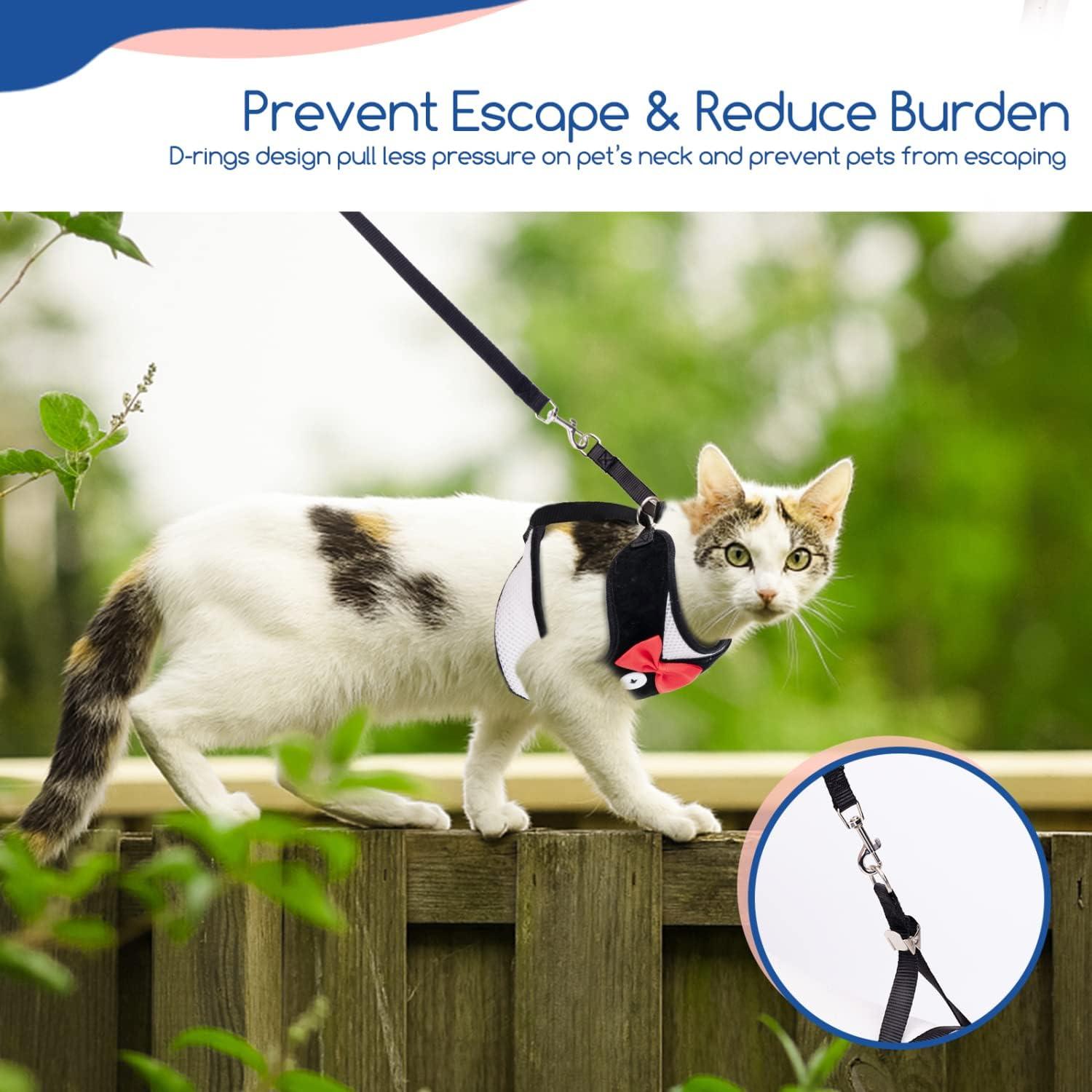 Dây dắt và dây xích cho mèo, Chống thoát hiểm cho mèo có thể điều chỉnh, Váy dự tiệc cho thú cưng nhỏ Puppy Kitten