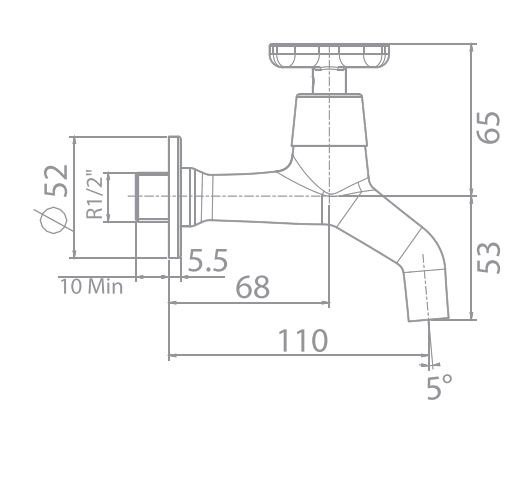 Vòi lạnh tay vặn (vòi gắn tường )American Standard Winston WF-T702(FFAST702)