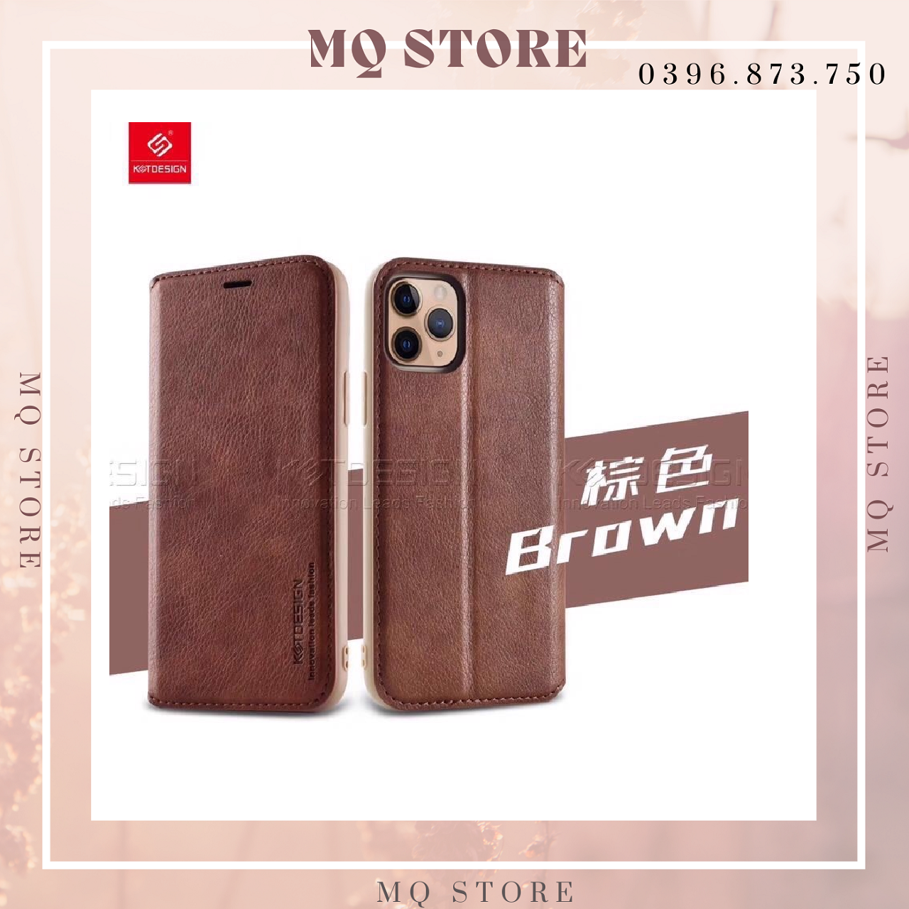 Bao da màu trơn nắp gập KST Design dành cho iPhone 13 Pro Max / 12 Pro Max / 11 Pro Max