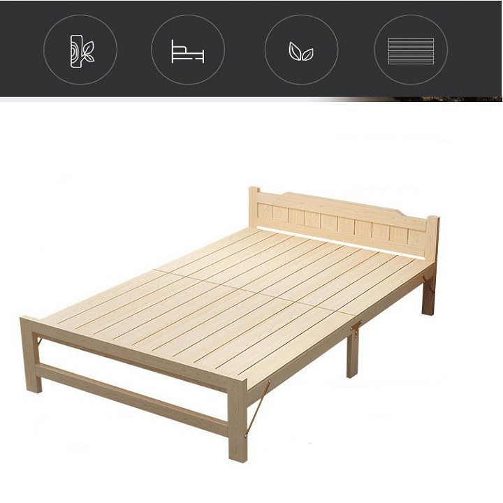 Giường xếp gỗ thông gấp gọn 150cm, 120cm, 100cm, 80cm, 60cm x 195cm - Giường gấp gọn thông minh