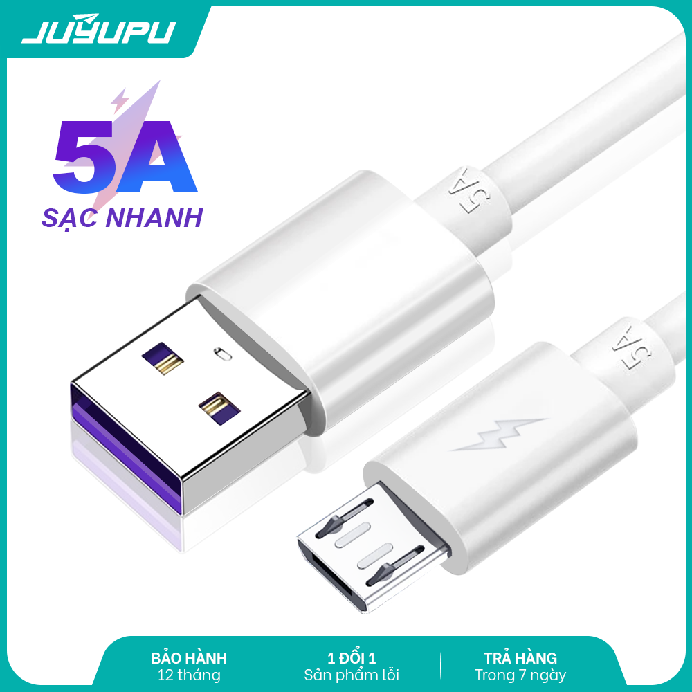 Cáp sạc JUYUPU T9 5A sạc nhanh iPhone Micro Type C dây sạc điện thoại cao cấp dành cho iPhone Samsung OPPO Vivo HUAWEI XIAOMi - HÀNG CHÍNH HÃNG